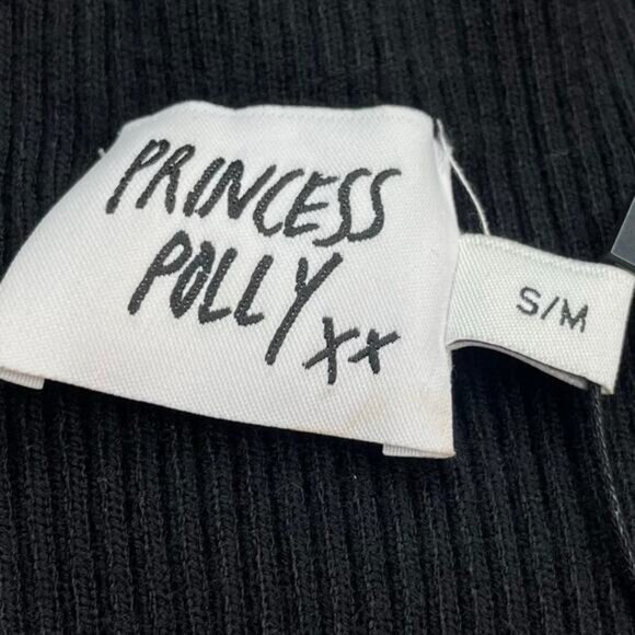 Princess Polly Lyvia Mock Neck Ribbed Long Sleeve Mini Dress In Black S/M - Picture 4 of 6